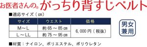 背筋ベルト価格表